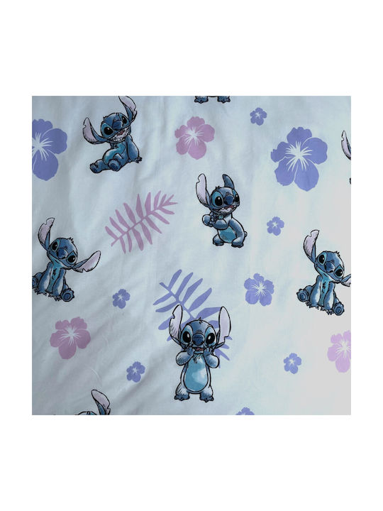 Lilo And Stitch Set Kinderbettbezug Einzel mit Kissenbezug Baumwolle Lila 140x200cm