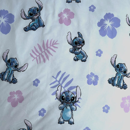 Lilo And Stitch Set Kids Duvet Cover Single with Pillowcase Cotton Purple 140x200cm