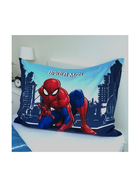 Spiderman Set Kids Duvet Cover Single with Pillowcase Cotton Blue 140x200cm