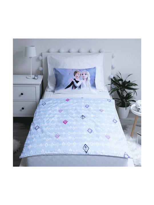 Disney Frozen Winter Wonderland Σετ Παιδική Παπλωματοθήκη Μονή με Μαξιλαροθήκη Βαμβακερή Μωβ 100x135εκ.