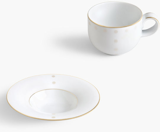 Ionia J' Adore Cup Tea Porcelain White-Gold 180ml