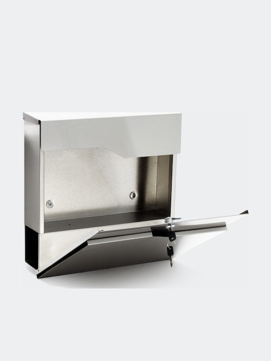 Wiltoc Außenbereich Briefkasten Inox in Silber Farbe 37x10.5x37cm