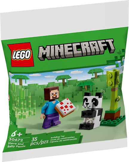 LEGO Minecraft Steve & Baby Panda για 6+ Ετών