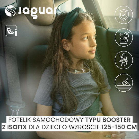 Caretero Jaguar Scaun Auto pentru Copii Scaun de mașină pentru copii i-Size cu Isofix Gri