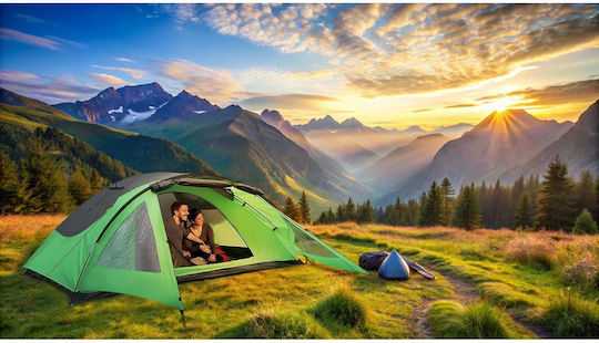 Summer Camping Igloo Mountaineering Grey for 4 People Waterproof 3000mm 330x250x95cm