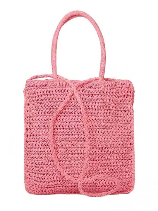 Bag to Bag Сламена Плажна чанта Розов