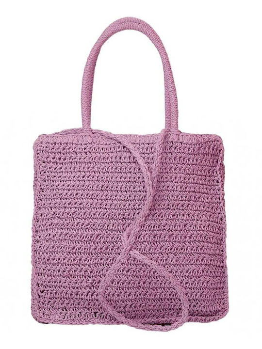 Bag to Bag Сламена Плажна чанта Лилав