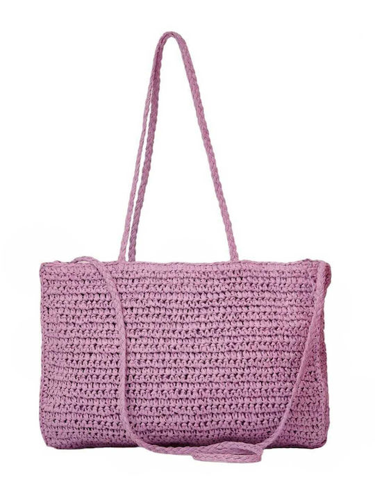 Bag to Bag Сламена Плажна чанта Лилав