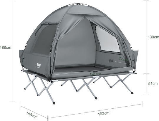 SoBuy Σκηνή Camping Igloo Γκρι για 2 Άτομα 193x145x188εκ.