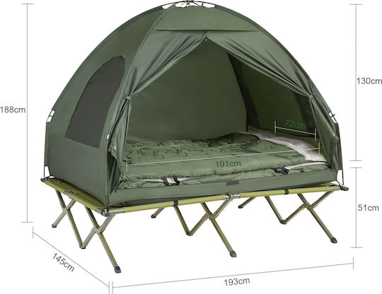 SoBuy Sommer Campingzelt Iglu Grün für 2 Personen 193x145x188cm