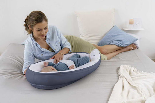 Doomoo Βρεφικό Μαξιλάρι Φωλιά Cocoon Blue/Grey