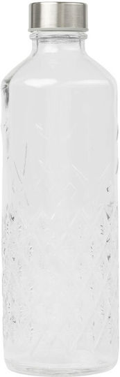 Uniglass Diamond Μπουκάλι Νερού Γυάλινο με Βιδωτό Καπάκι 1000ml