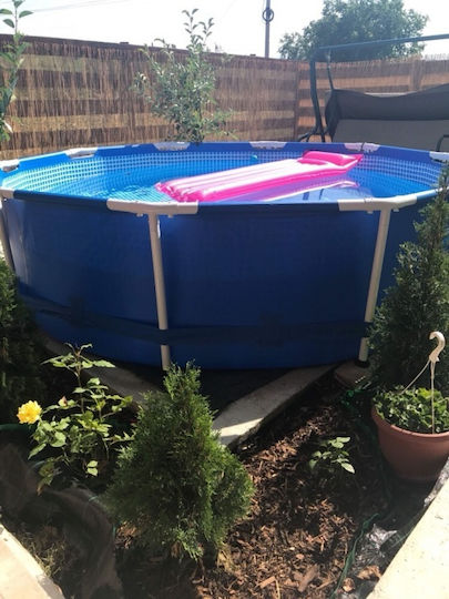 Round Piscină cu cadru metalic 366x76buc Albastră