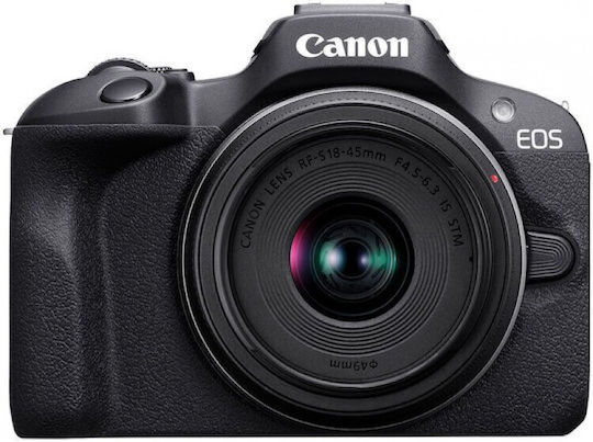 Canon EOS R100 Mirrorless Φωτογραφική Μηχανή Kit (RF-S 18-45mm f/4.5-6.3 IS STM) Μαύρη