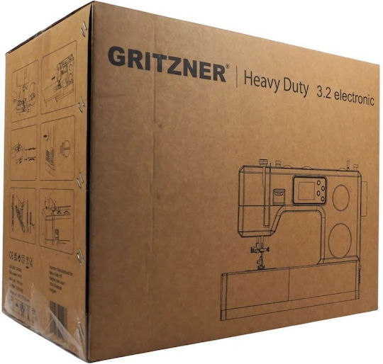 Gritzner Professionelle Nähmaschine Heavy Duty 3.2 Elektronik Graue