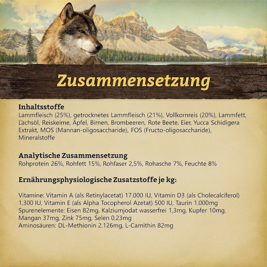 Wolfsblut 12.5kg Trockenfutter ohne Gluten für erwachsene Hunde mit Lamm, Reis und Brauner Reis
