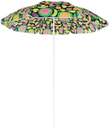 Folding Beach Umbrella Diameter 1.6m Multicolour