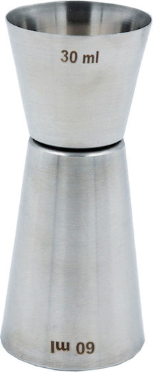 Novatex Διπλή Μεζούρα Ποτών με Χωρητικότητα 30/60ml Silver