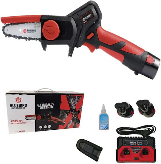 Blue Bird PS22-23 Battery Powered Tool Set Chainsaw and Pruning Shear 12.6V with 3 Batteries 2.5Ah and Carrying Case