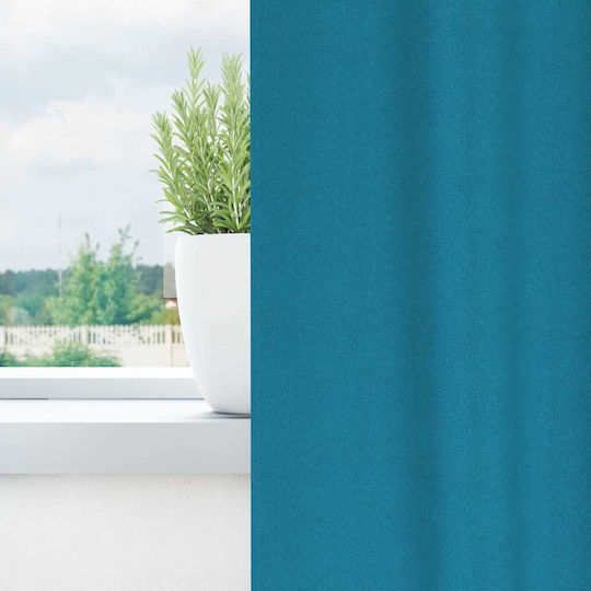 vidaXL Set Of Turquoise Blackout Window Curtains With Tab Top 140x140cm