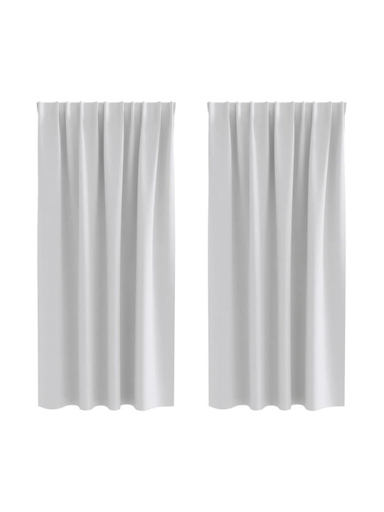 vidaXL vidaXL Vorhänge Verdunkelung Fenster mit Bleistiftfalten Grau 140x175cm