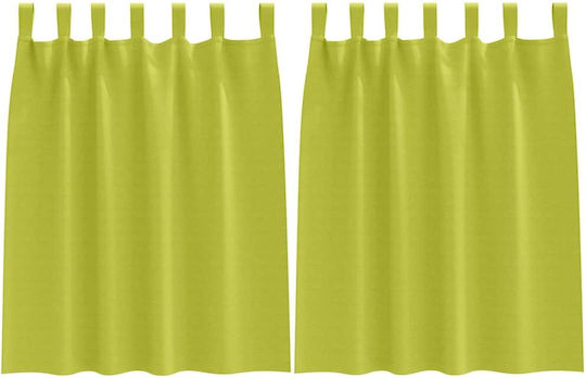 vidaXL Set Perdele Fereastră Cu Bretele Verzi 140x140cm