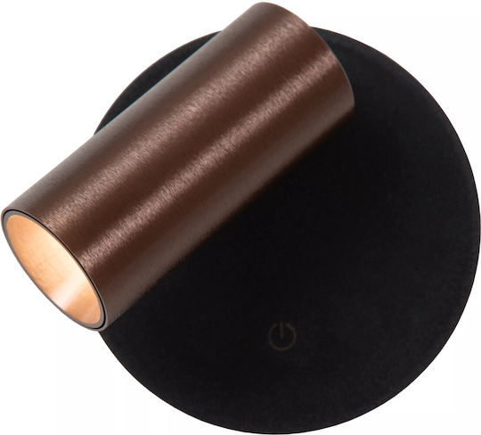 Lucide Lightning Toni Μονό LED Ρυθμιζόμενο Λευκό Σποτ σε Καφέ Χρώμα