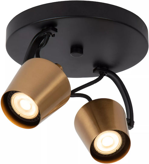 Lucide Lightning Emile Διπλό Σποτ με Ντουί GU10 σε Χρυσό Χρώμα