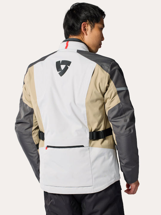 Rev'IT Horizon 3 H2o Men's Motorcycle Jacket 4 Seasons Waterproof Grey / Sand