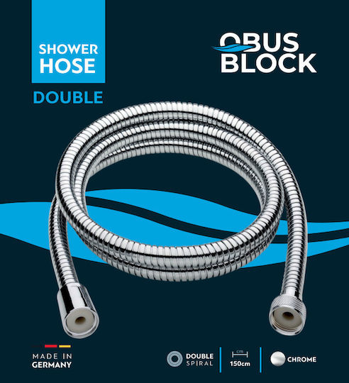 Obus Block Metallic Spiral Shower Hose 150cm Double Winding Heavy Duty