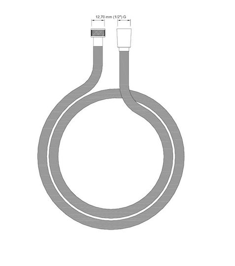 Obus Block Flexible Plastic PVC Shower Hose 200cm Silver