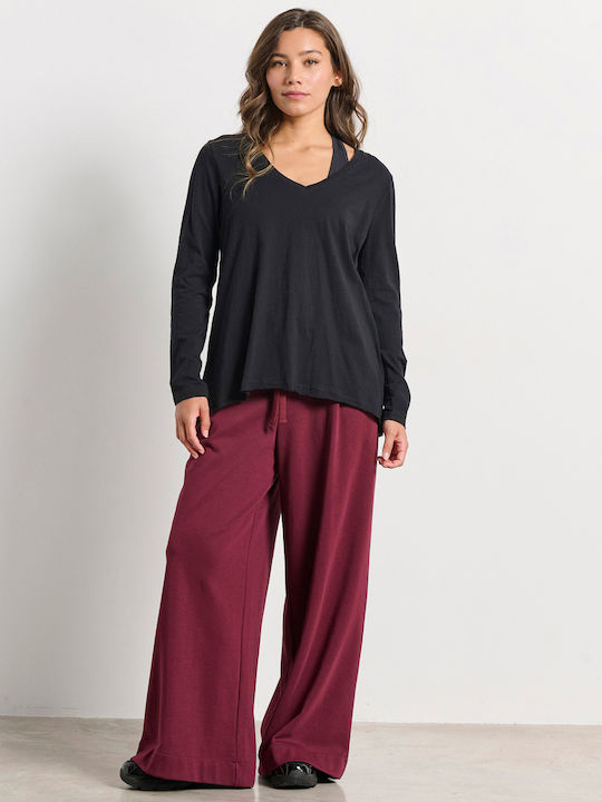 Sweatpants Wide Burgundy