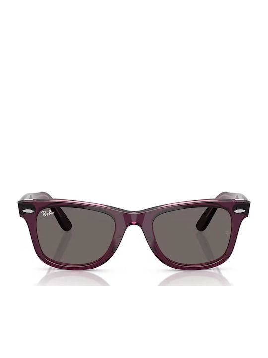 Ray Ban Wayfarer Γυναικεία Γυαλιά Ηλίου με Μωβ Κοκκάλινο Σκελετό και Γκρι Φακό RB2140 1447B1