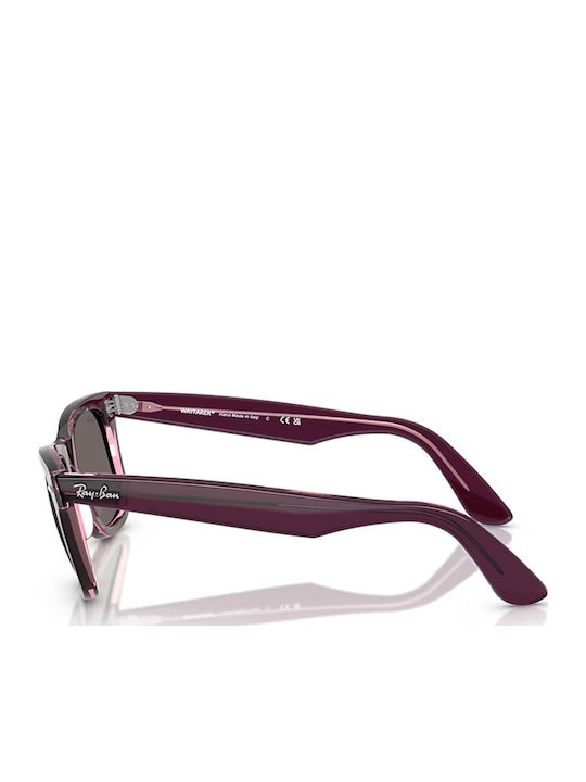 Ray Ban Wayfarer Γυναικεία Γυαλιά Ηλίου με Μωβ Κοκκάλινο Σκελετό και Γκρι Φακό RB2140 1447B1