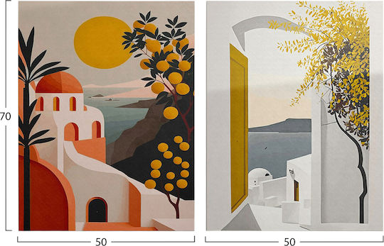 HomeMarkt Serie Gobi Zweifach Gemälde auf Leinwand 50x70cm