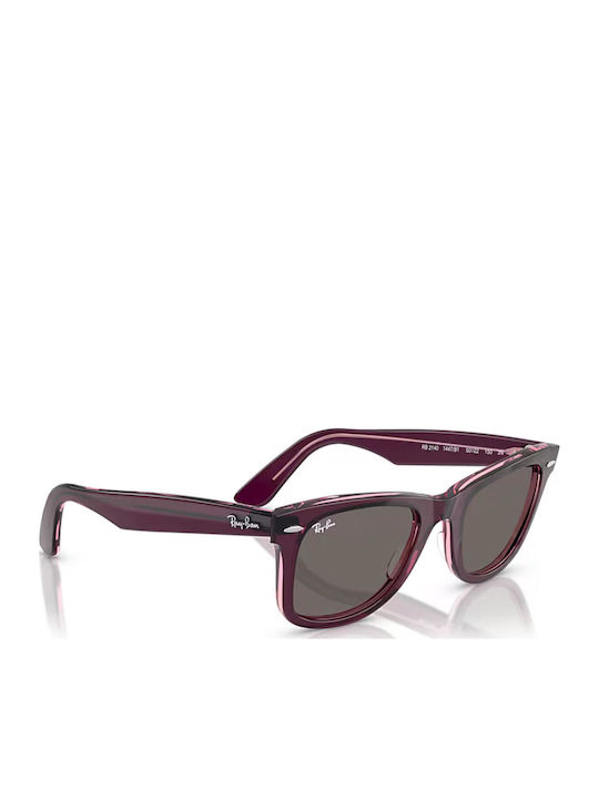 Ray Ban Wayfarer Γυναικεία Γυαλιά Ηλίου με Μωβ Κοκκάλινο Σκελετό και Γκρι Φακό RB2140 1447B1