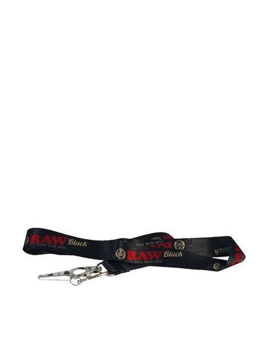 Raw Lanyard Μπρελόκ Κρεμαστό Κορδόνι Κλειδιά 45cm Black