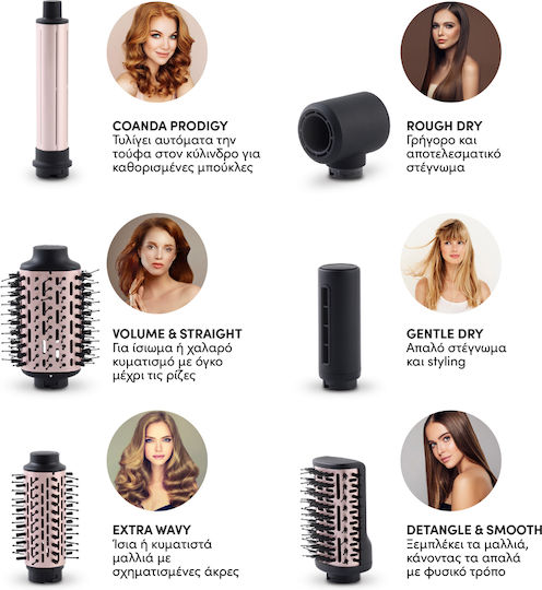 IQ Airstyler 7 in 1 Ceramic Electric Hair Brush with Air for Hair Straightening and Curls 1300W