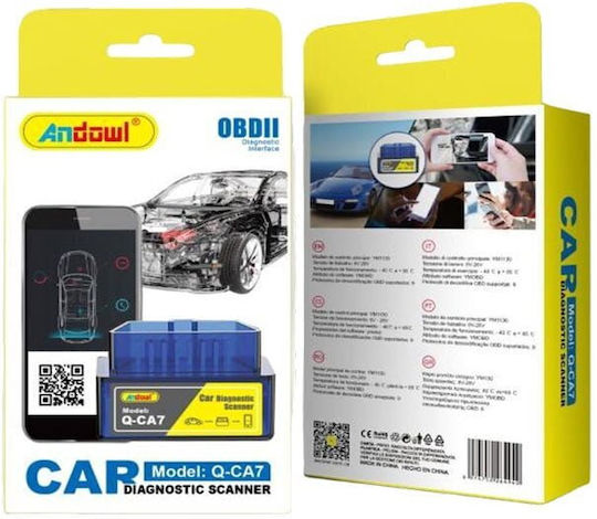 Andowl Διαγνωστικό Αυτοκινήτου ELM 327 OBD 2 με Bluetooth Συμβατό με Android