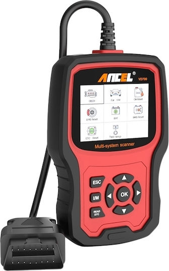 Четец на кодове OBD2 за всички системи Скенер за диагностика на автомобила VD700