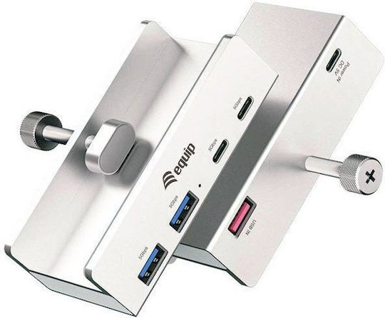Equip Hub 6 Porturi USB 3.2 Cu Conectare USB-C Argintiu