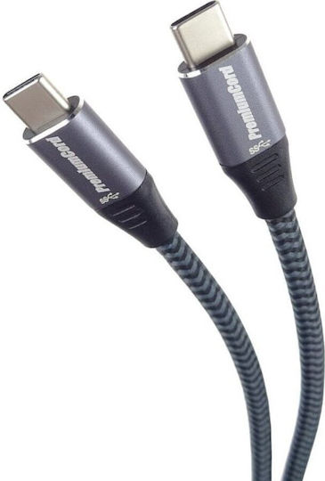 PremiumCord Flaches USB 3.2 Kabel USB-C männlich - USB-C 100W PD Schwarz 0,5m ku31ct05