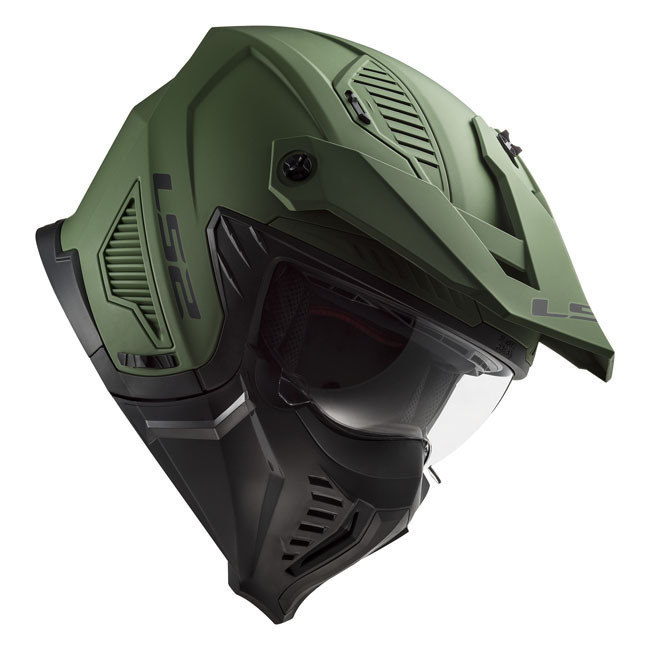 LS2 Drifter OF606 Solid Matt Military Green Motorcycle Helmet