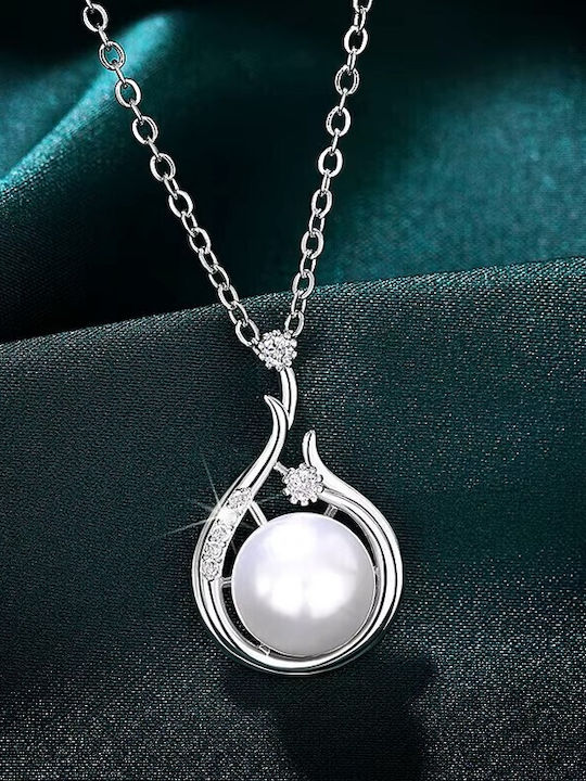 By Queen Necklace S925 Pearl Tear Shape Zircon