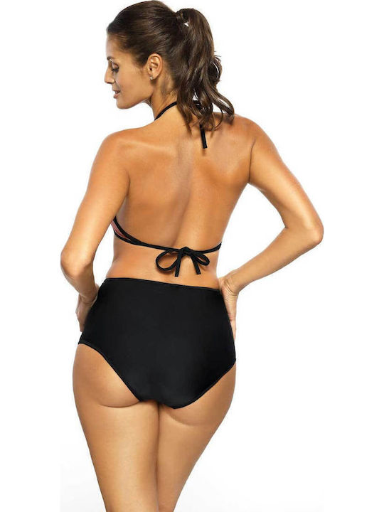 Set Bikini Hohe Taille Pink/Gold