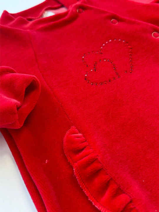 Sweet Baby Babystrampler Langärmliges Samt Red