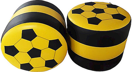 Hocker Für das Wohnzimmer Gepolstert mit Kunstleder Yellow-Black 43x43x39cm