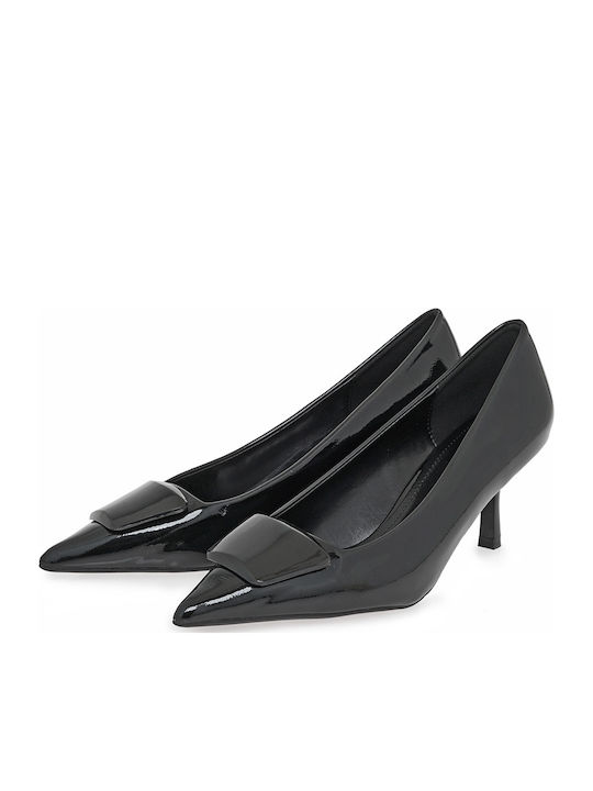 Patent Leather Black Medium Heels