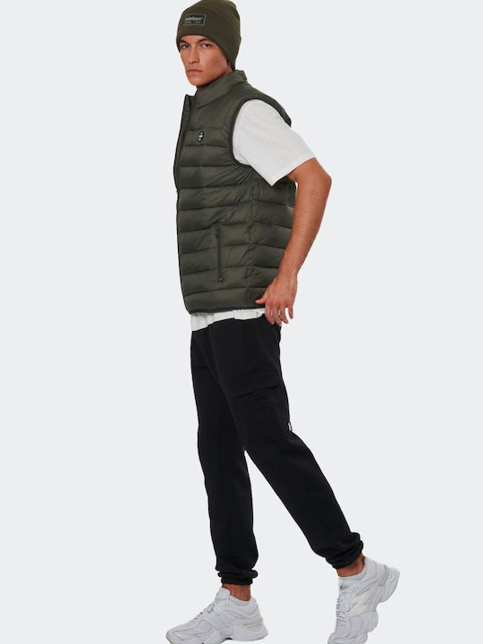 Sleeveless Jacket Puffer Olive Khaki