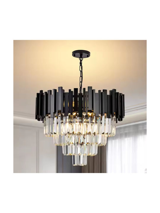 Alista Home Candelabru Ø40cm cu Cristale Negru AT1CT-IM1P-HT2L-CC110/400BK